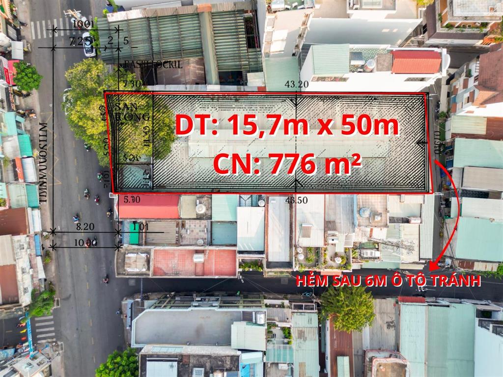 Ngang gần 16m 2 mặt tiền vườn lài, p. phú thọ hoà, tân phú  15.7x50m (776m)  giá 83 tỷ