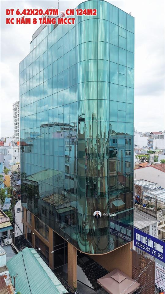 Tòa nhà văn phòng góc 2 mt lê quang định  6,5x21m hầm 9 tầng  hđt 150tr/tháng  giá bán 46 tỷ