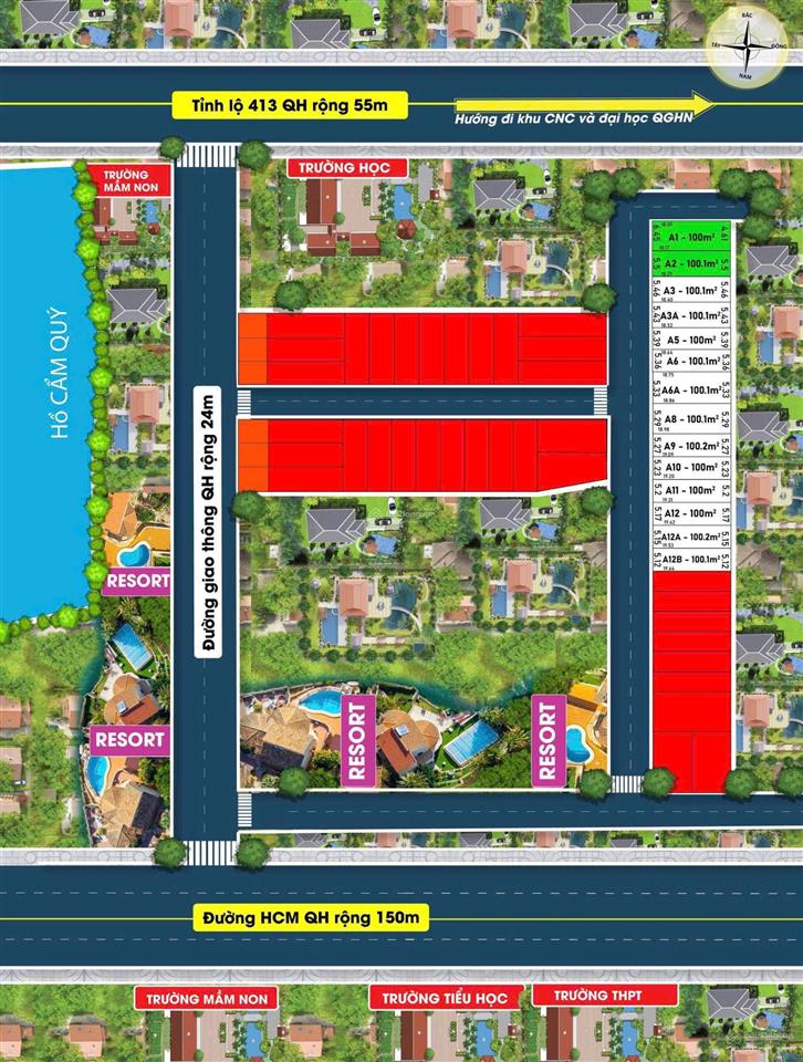 Bán đất nền dự án tại đường tỉnh lộ 413, giá 1,309 tỷ, diện tích 100m2
