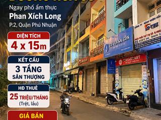 Nhà 4 tầng, mặt tiền hoa sứ bước ra là phố ẩm thực phan xích long p.2, q.phú nhuận.
