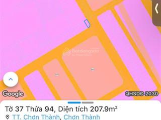 Đất 2 mặt tiền, ngay trung tâm hành chánh chơn thành, diện tích 10x23 mét