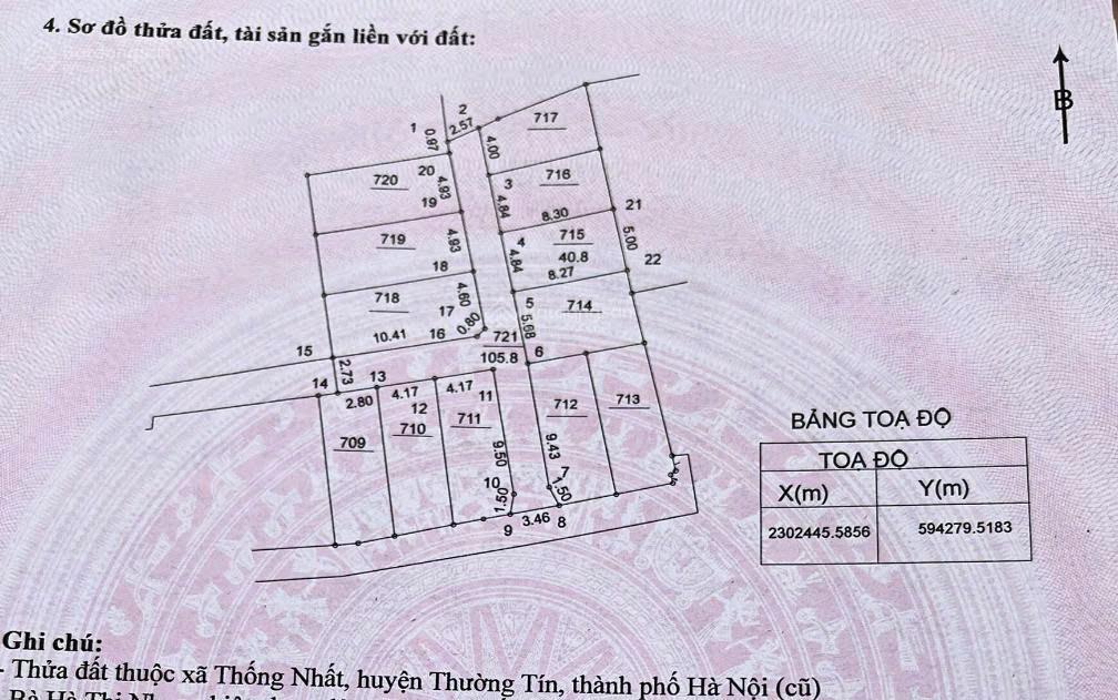 Chính chủ cần bán đất chương dương, thường tín, 41m2*4.8m mặt tiền, nở hậu, ngõ vào ô tô giá 2tỷ150