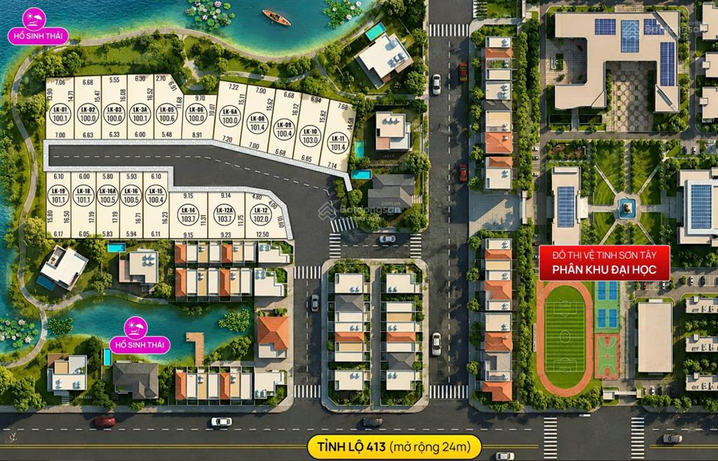 Giá cực hiếm! bán đất tỉnh lộ 87a, sơn tây, 104m2 full thổ đất ở đô thị, view hồ, giá đầu tư!