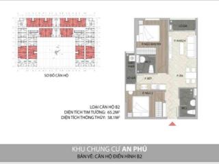 Bán căn hộ 2pn 2vs tầng 18 giá ưu đãi chỉ với 2.2 tỷ 65.2m2