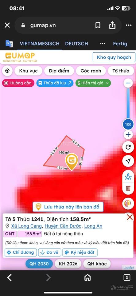 Nhà có miếng đất ko dùng cần bán. chính chủ đất long cang full ont có sổ ngang 10m hợp lý là bán