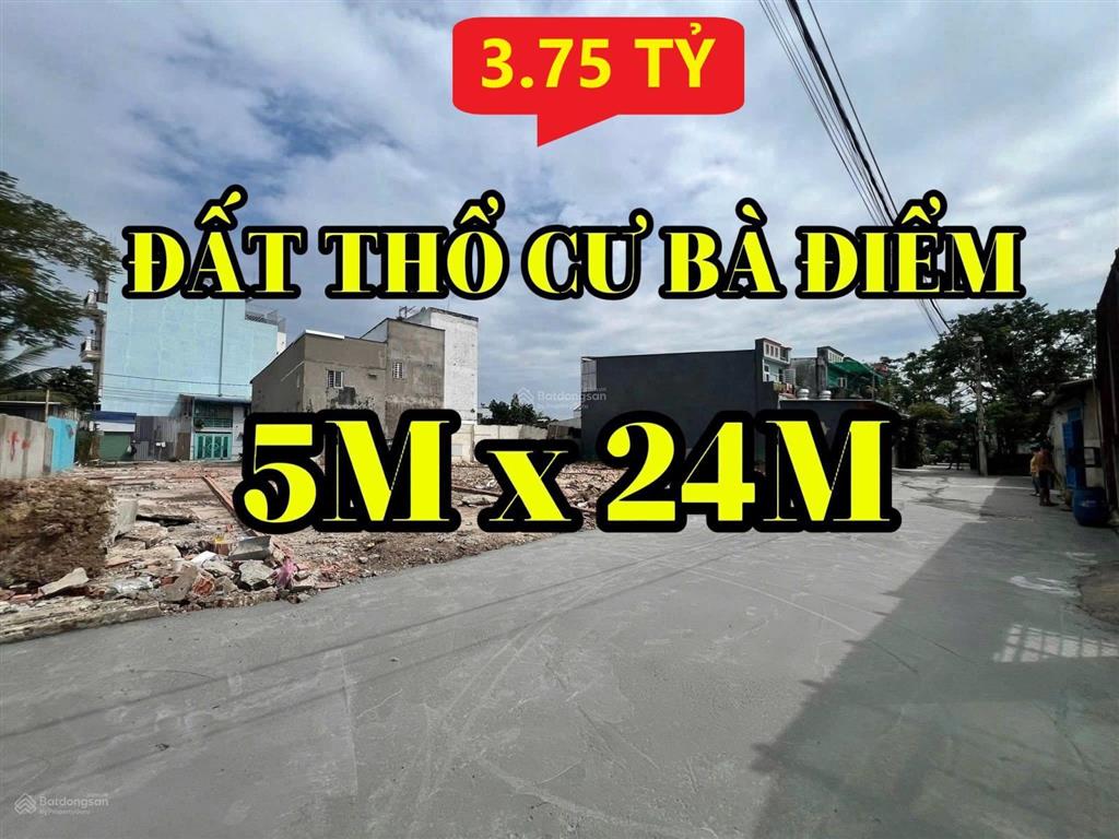 Lô đất 5x24m thổ cư  xtt 27 ( xã bà điểm mới )  chỉ 3.75 tỷ