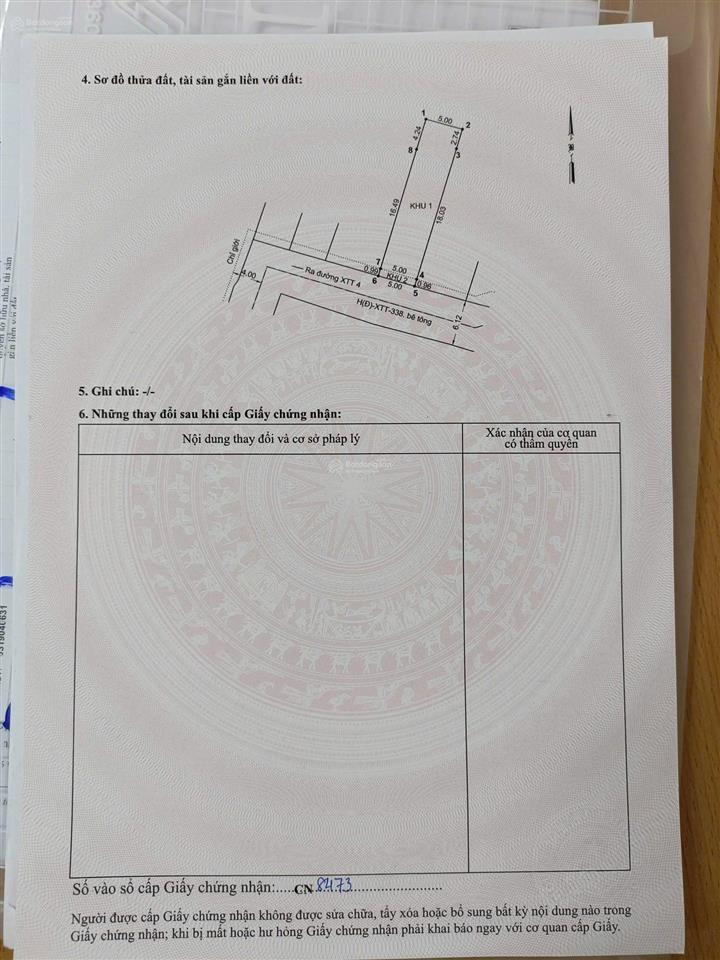 Lô đất 5x24m thổ cư  xtt 27 ( xã bà điểm mới )  chỉ 3.75 tỷ
