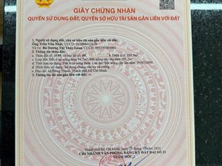 Bán lô đất thổ 7.23 x 26m, nở hậu, 196m2  đông thạnh, hóc môn  chỉ 3.98 tỷ