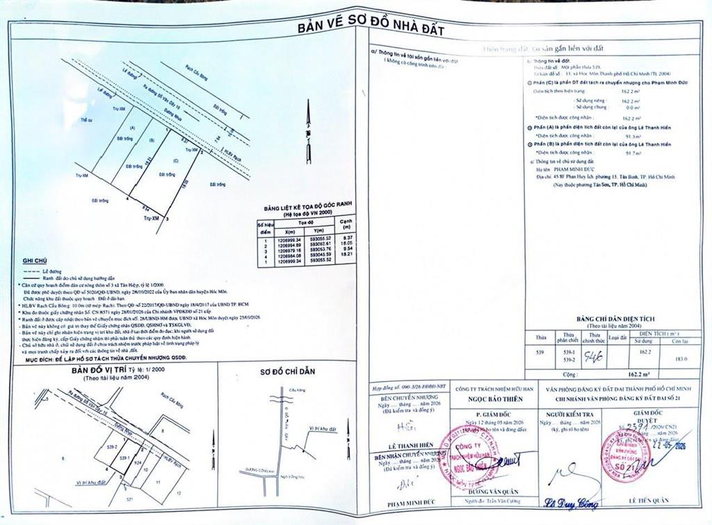 Lô đất 8.37x18.21m, 162m2 thổ  mặt tiền đỗ văn dậy 16, hóc môn  giá 4.3 tỷ tl