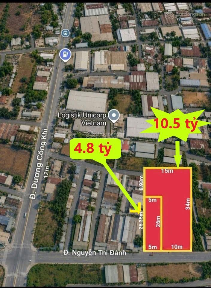 Bán lô đất 5x26m  mặt tiền nguyễn thị đành, sát dương công khi  chỉ 4.8 tỷ tl