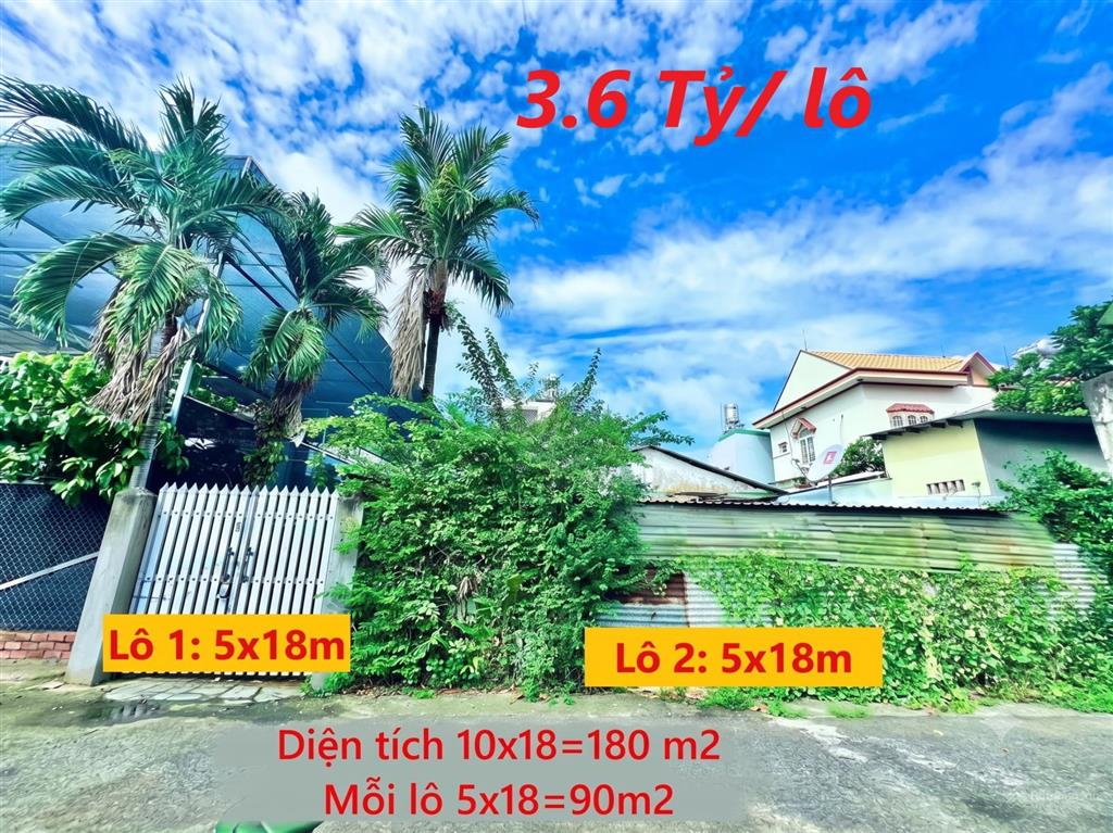 Bán lô đất 5x18m, 90m2 thổ  đường mỹ huề, trung chánh, gần tô ký  chỉ 3.6 tỷ