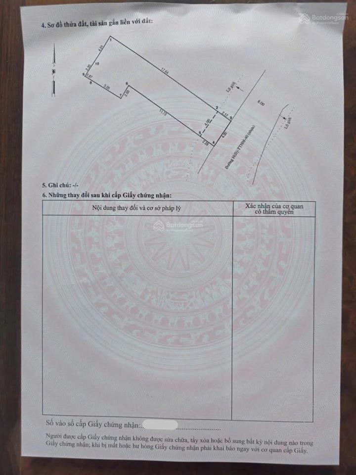 Đất thổ cư 92m2 đường lý thường kiệt, sau lưng bv hóc môn  chỉ 2,85 tỷ
