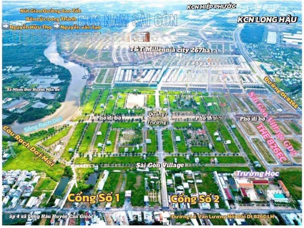 Tuấn hailongreal 2,05 tỷ cho lô đất tại kdc saigon village long hậu giáp nhà bè gần pmh