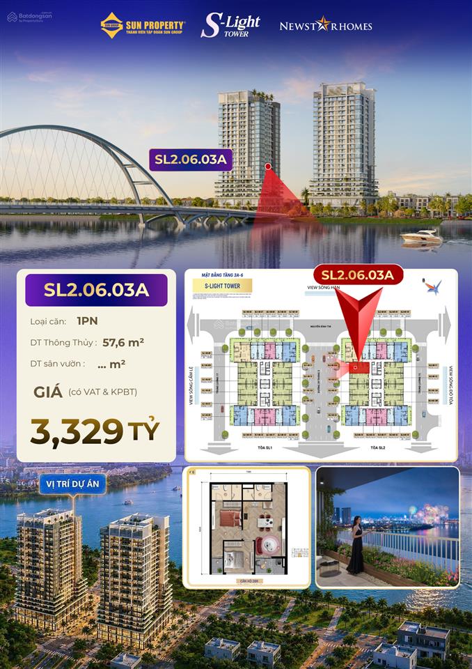 Sở hữu lâu dài căn hộ 2pn  57,6m2 chỉ 2,77 tỷ vnđ (tts 95%)