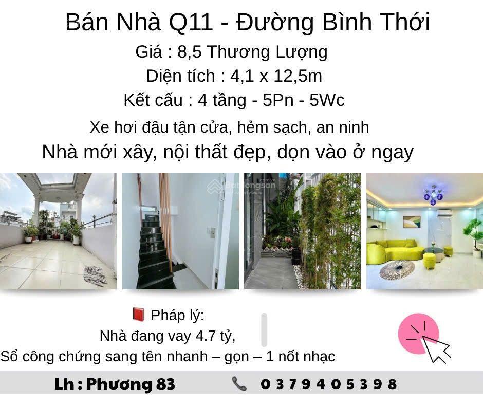@bán nhà q11 9.5ty cải tạo làm chdv , xe hơi tận cửa 5 tầng.