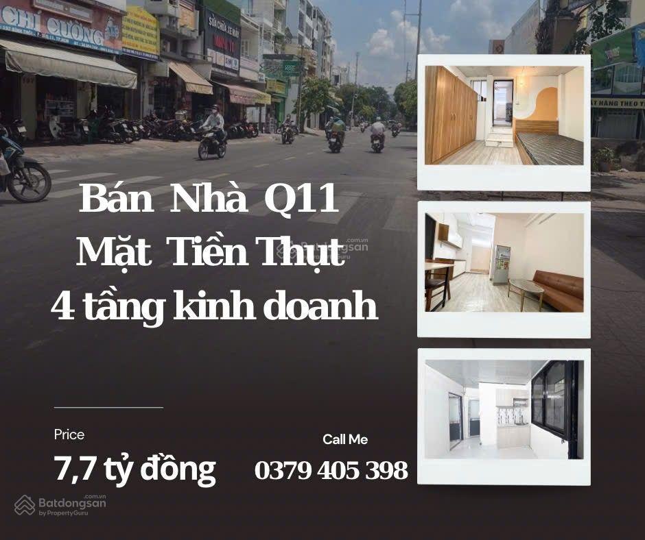 Bán nhà q11 7.7 tỷ mặt tiền thụt kd tốt đường lạc long quân, quận 11