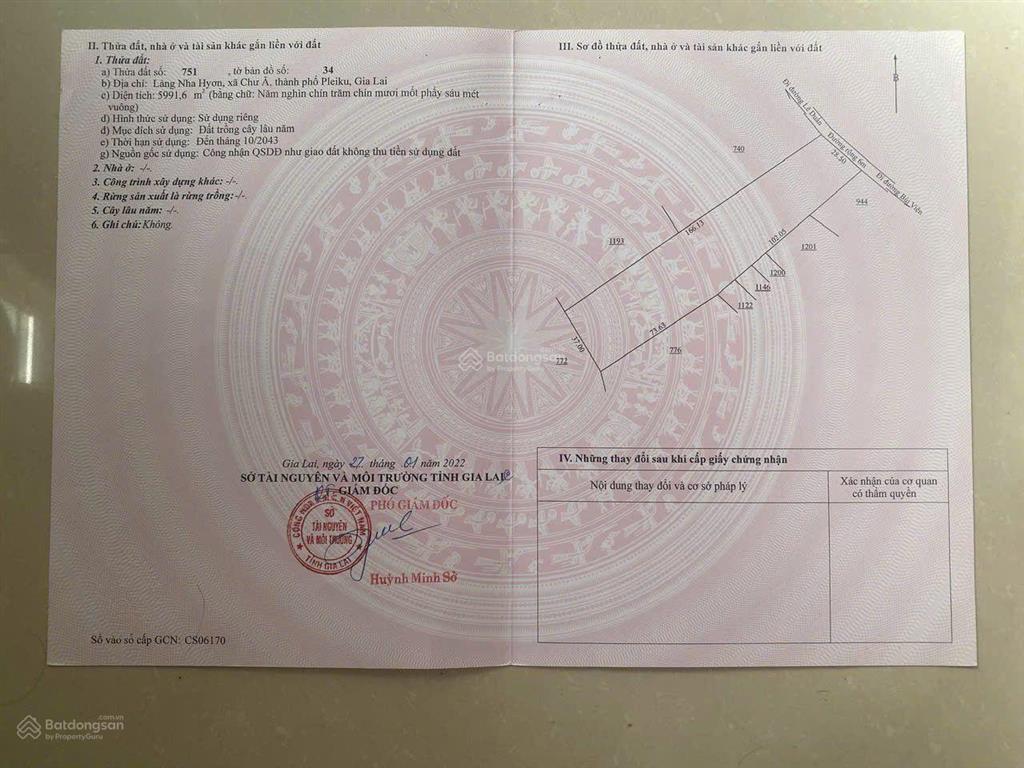 Bán 6 sào đất ngay tại trung tâm pleiku, tỉnh gia lai. phù hợp làm nhà hàng, quán cf view đẹp