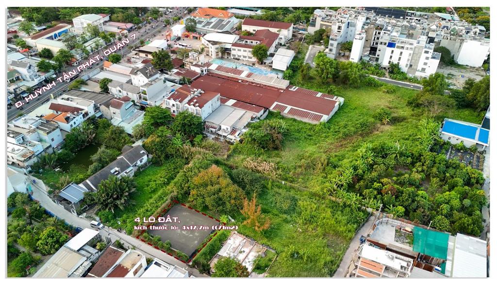 Thửa đất 4x17,7m hẻm 6m huỳnh tấn phát quận 7