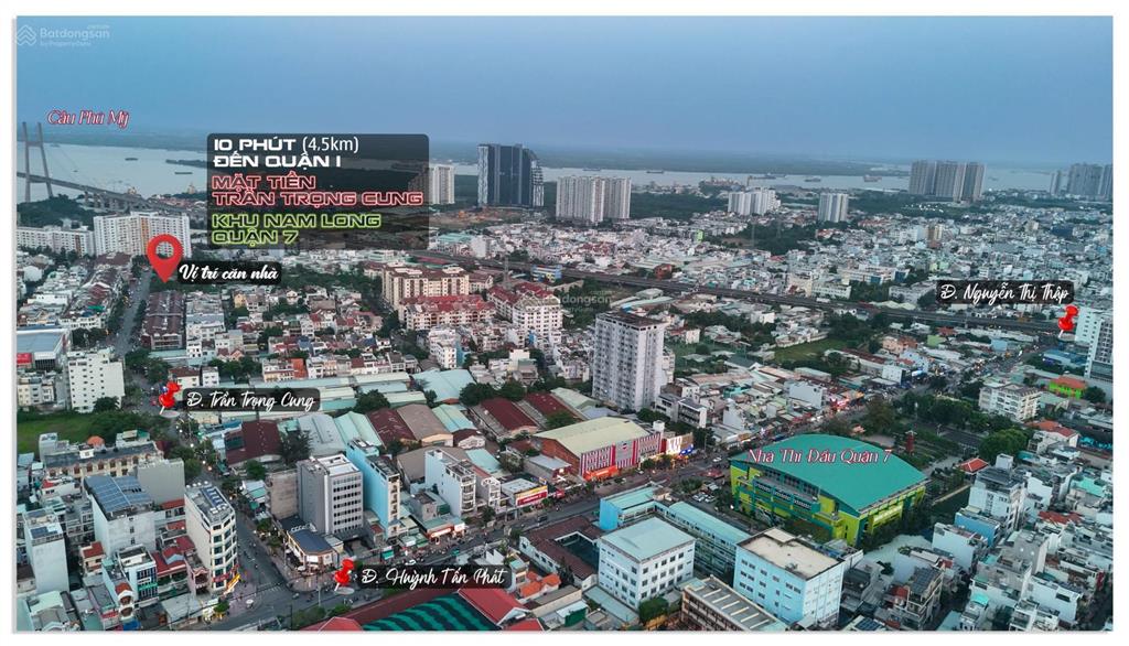 Nhà mặt tiền 5 tầng rộng 8m, đ. trần trọng cung, thu nhập 720 triệu/năm