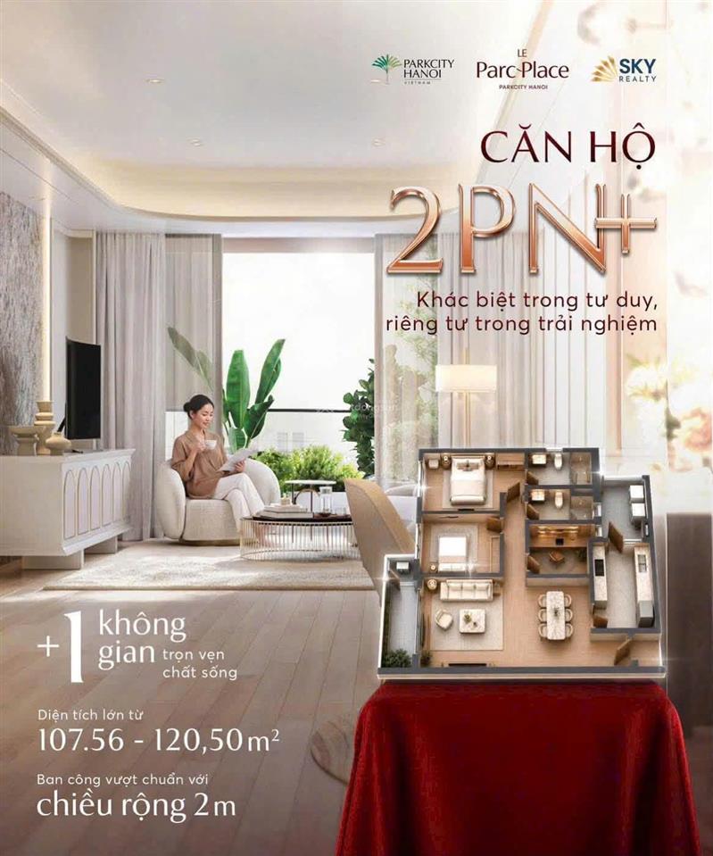 Chỉ từ 9xtr/m2 đã sở hữu ngay căn hộ tại le parc place dt 107m2 ck lên đến 10% view công viên