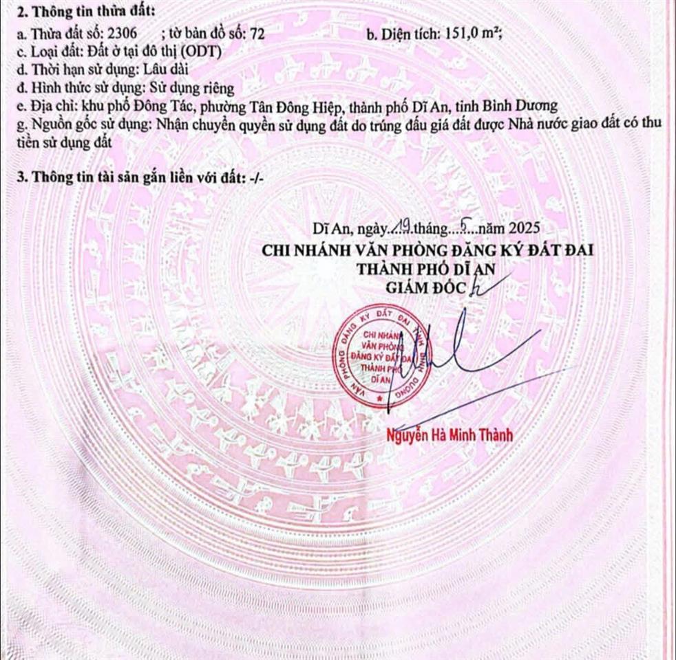 Chính chủ cần bán gấp lô đất trong kdc góc 2 mặt tiền ngang 8m full thổ cư xây tự do