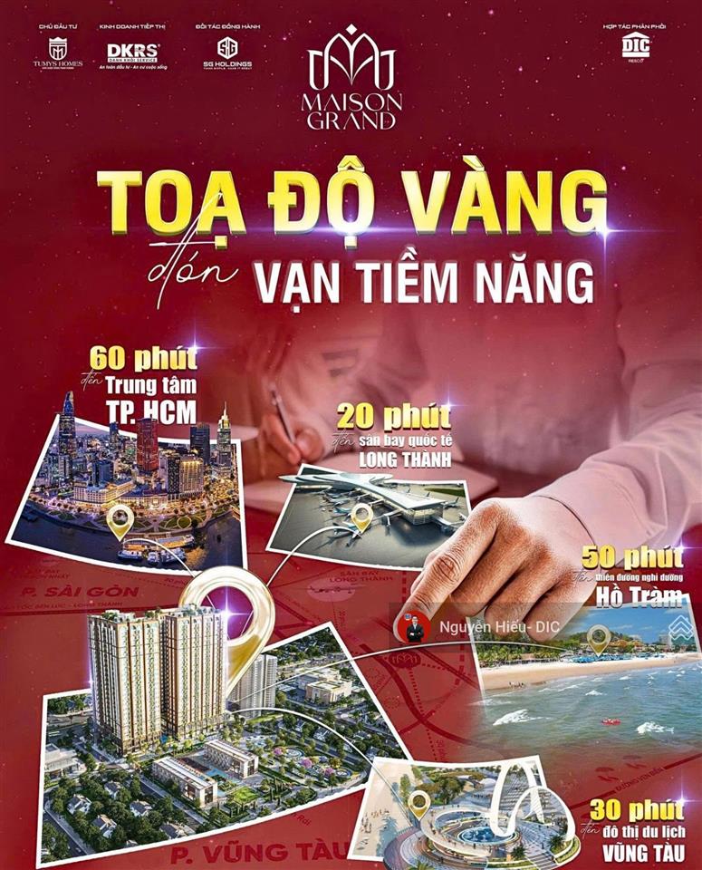 Hàng hiếm  duy nhất 01 căn hộ 1 phòng ngủ maison grand phú mỹ vũng tàu. giá 1,8 tỷ