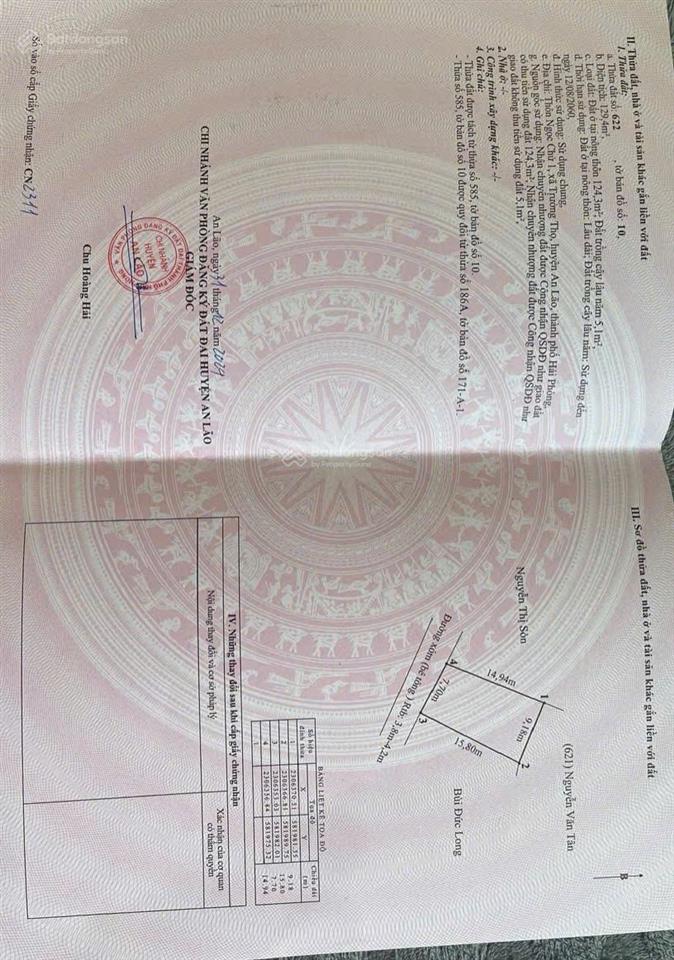 Duy nhất 01 lô nhà dân diện tích 130m tại trường thọ an lão sát kcn tràng duệ 3 hải phòng