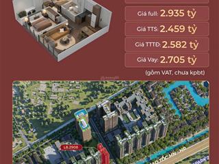 Hàng hot! căn 1 phòng ngủ diện tích 41,5m2 giá chỉ 2,45 tỷ hỗ trợ bank 0% 36 tháng full nội thất