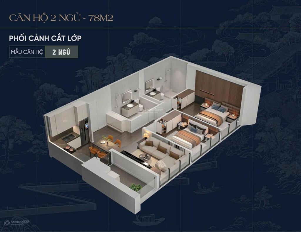 Căn 2pn full nội thất tầng cao diện tích 71m² giá 3,6 tỷ hỗ trợ ls 0% 36 tháng