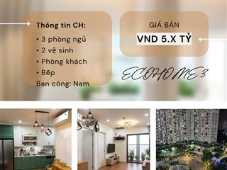 Bán gấp căn góc 3pn ecohome 3 đông ngạc  70m² ban công hướng nam mát mẻtặng full nội thất cao cấp