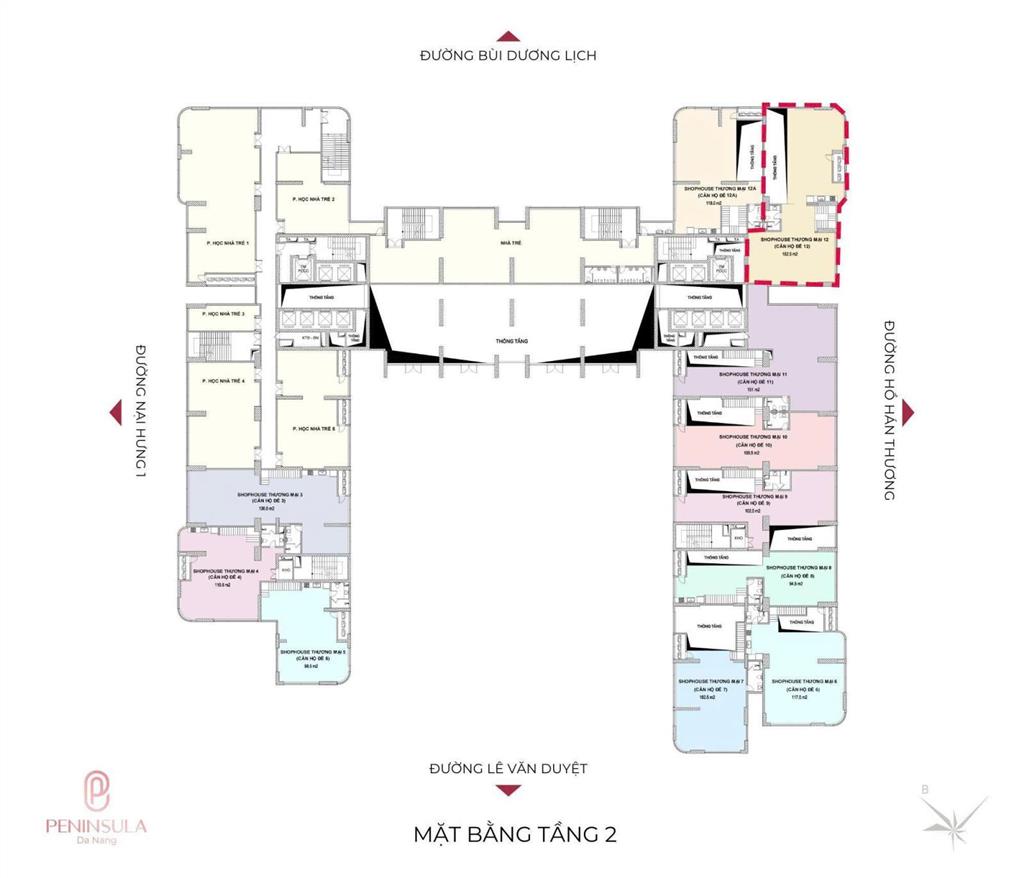 Căn shophouse khối đế peninsula đà nẵng trực diện sông hàn  dòng tiền 200  350 triệu/tháng