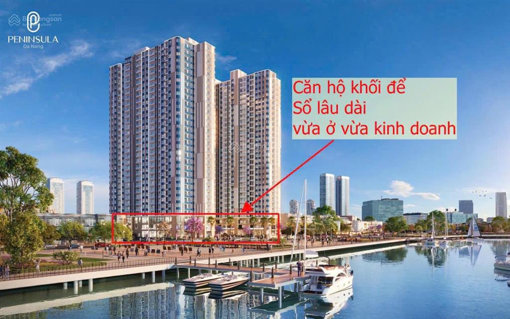 Căn shophouse khối đế peninsula đà nẵng trực diện sông hàn  dòng tiền 200  350 triệu/tháng
