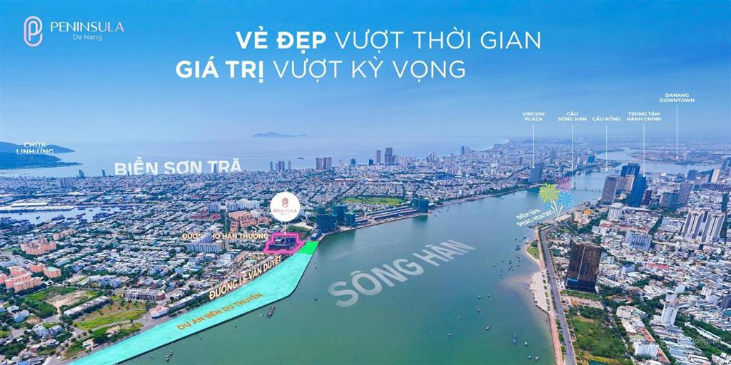 Căn nổi bật căn hộ cao cấp trực diện sông hàn, hàng ngoại giao giá cđt  dự án peninsula đà nẵng