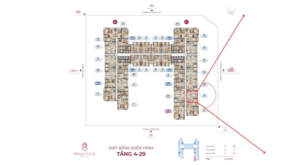 Căn nổi bật căn hộ cao cấp 2pn sông hàn, hàng ngoại giao giá cđt  dự án peninsula đà nẵng