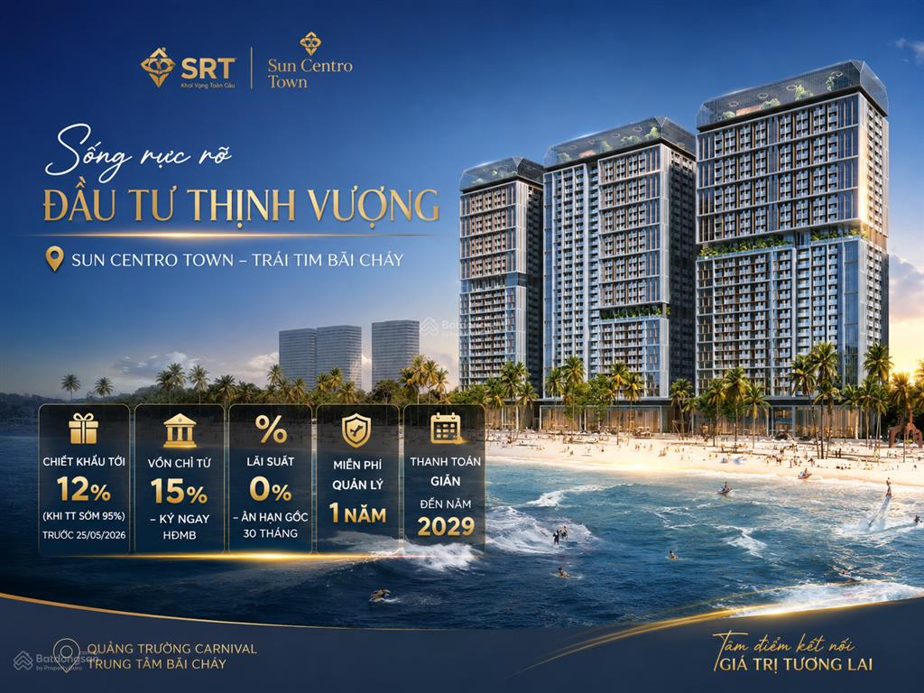 Chỉ 1.6 tỷ sở hữu căn hộ biển hạ  ngay quảng trường bãi cháy