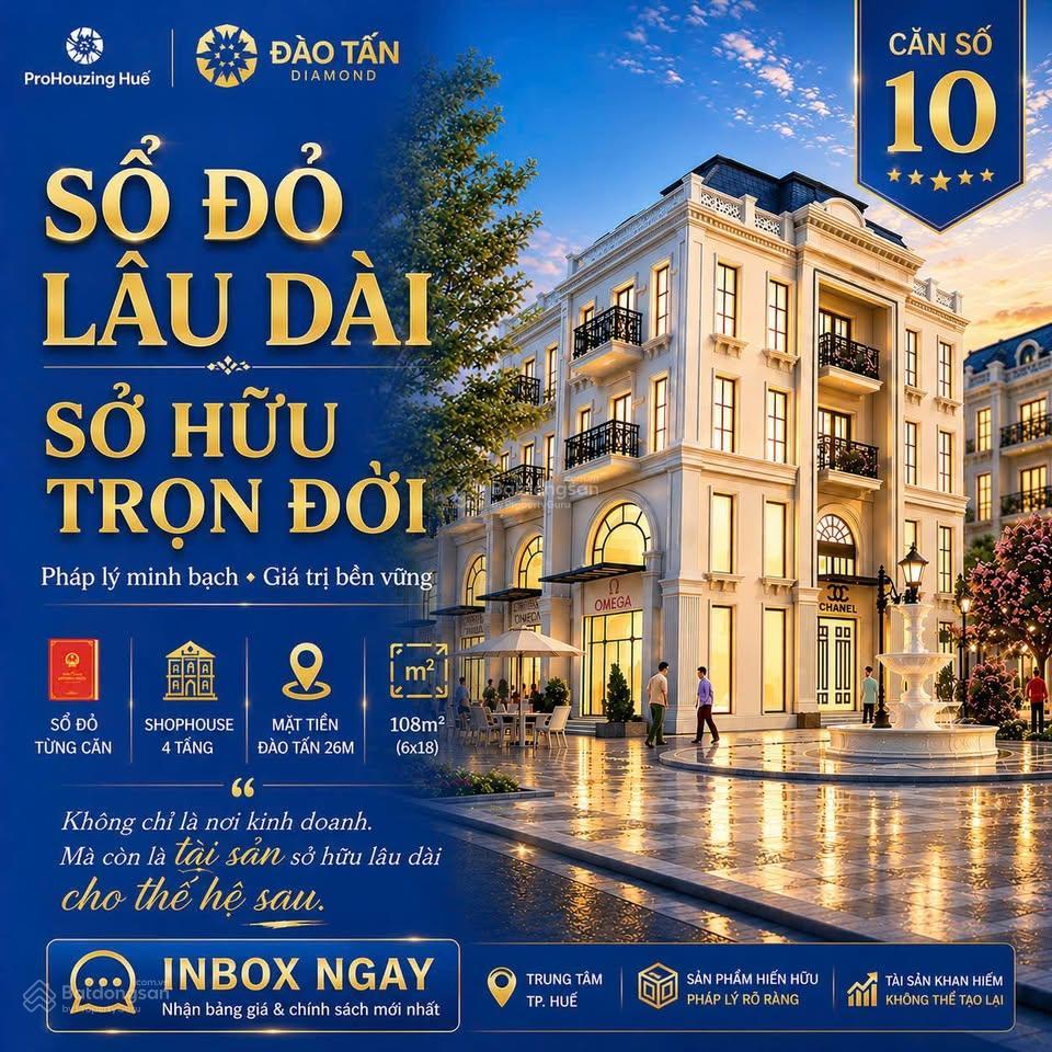 Bán shophouse tại đào tấn diamond city, 6,2 tỷ, 102m2, 5pn, 5wc, bao đẹp