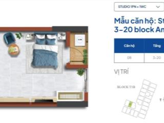 Tôi chủ cần bán căn studio  tầng trung view hồ bơi giá 1 tỷ 03