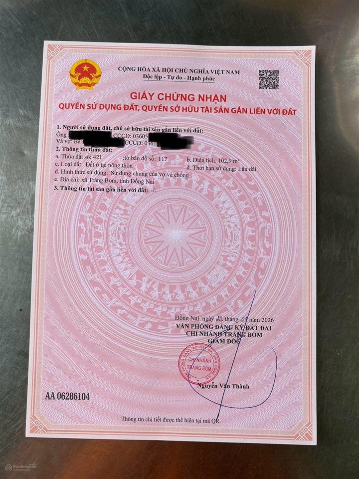 Bán đất tại giang điền, 1,1 tỷ, 102 m2, giá cực chất