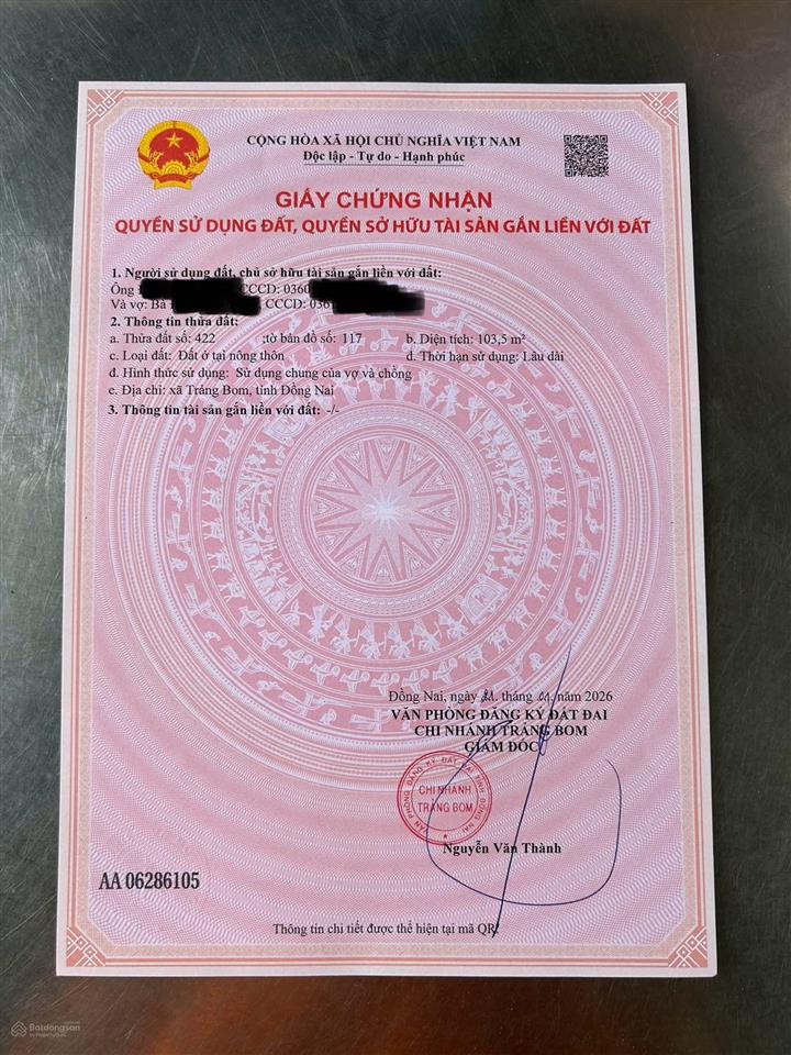 Bán đất tại giang điền, 1,1 tỷ, 102 m2, giá cực chất