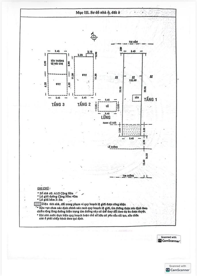 Bán nhà 2mt đường cộng hoà, ngay nhà ga t3, etown, dt 5,5x25m, 3 lầu. giá 29 tỷ tl