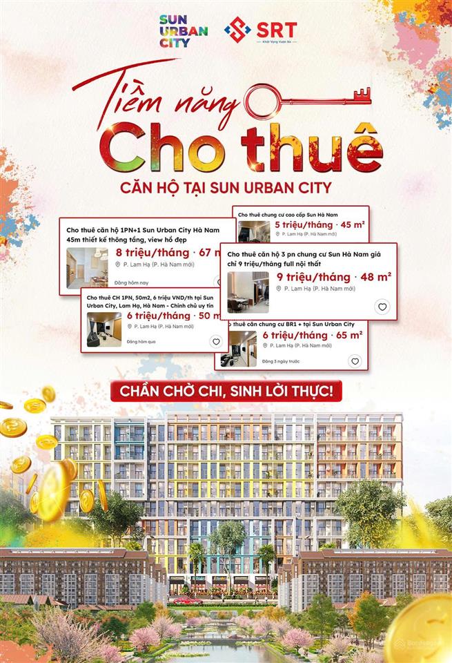 Trả trước 500 triệu nhận ngay căn hộ duplex tại sun urban hà nam tổng diện tích 68m2