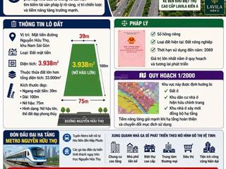 Bán đất 3938m2 mặt tiền vàng nguyễn hữu thọ phước kiển nhà bè 12 triệu/m