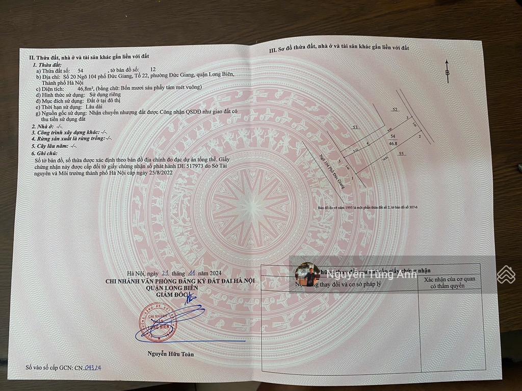 Bán nhà 46.8m (50m sử dụng) đức giang việt hưng long biên, 5 tầng, mặt tiền 3,5m, giá 10.3 tỷ