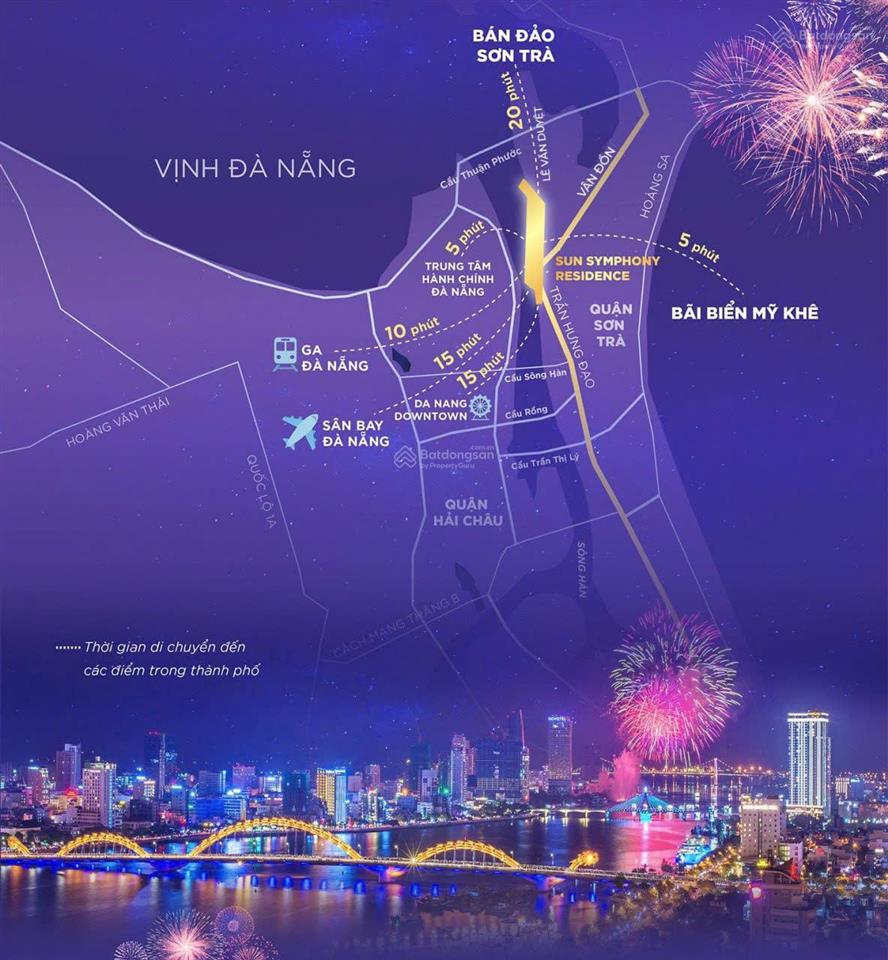 Căn ngoại giao trực triện sông hàn  tầng cao  dự án sun symphony5. khai thác cho thuê từ 20 tr/th