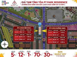 Chủ đầu tư ( ra hàng căn hộ toà p7 vị trí siêu đẹp) trục 36m ngay công viên thể thao và cv nước.