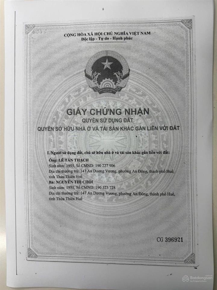 Chính chủ bán gấp nhà đất tại đường lê lợi, phường phú xuân, thành phố huế.