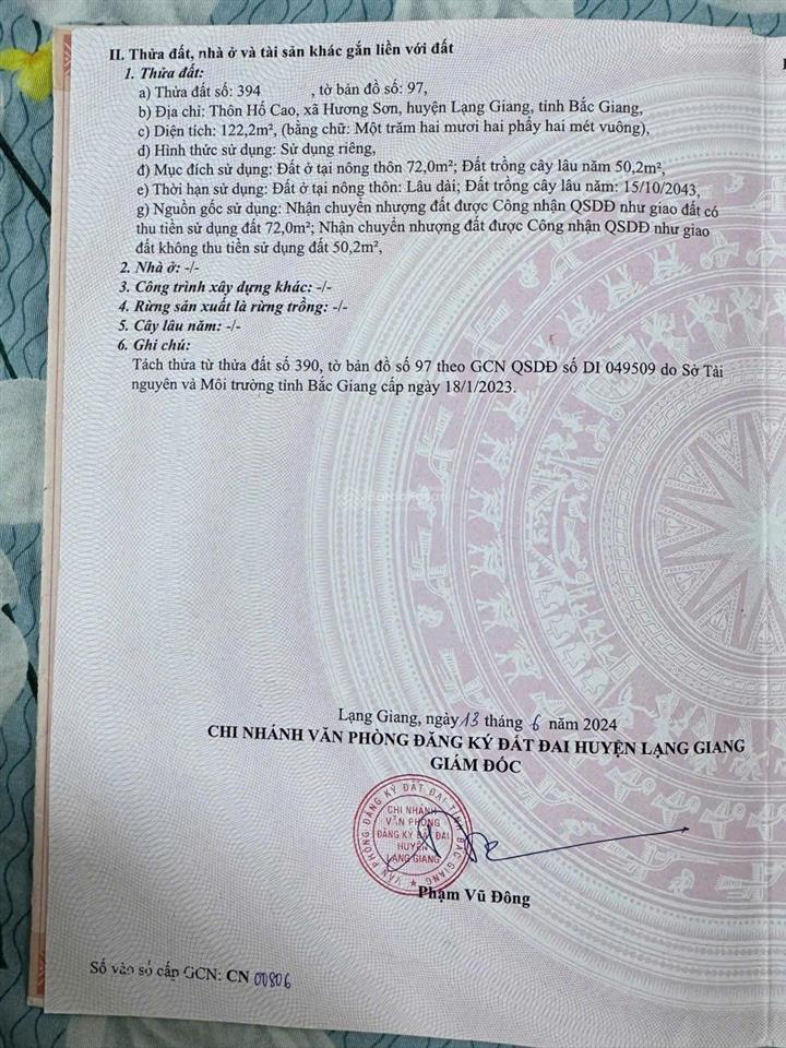 Mở bán vài lô đất siêu đẹp tại xã hương sơn, giá siêu hời 5xx triệu.