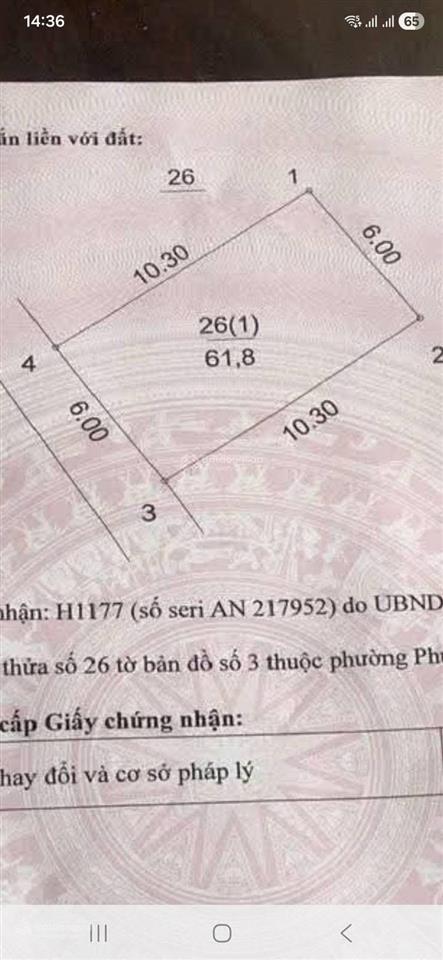 Mảnh đất vàng, giá đầu tư,diện tích 62, mặt 6m, ngõ ô tô, chỉ 12.3 tỷ