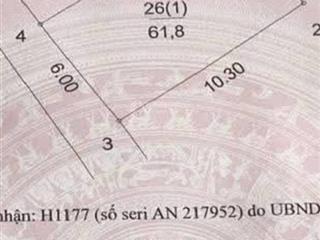 Mảnh đất vàng, giá đầu tư,diện tích 62, mặt 6m, ngõ ô tô, chỉ 12.3 tỷ