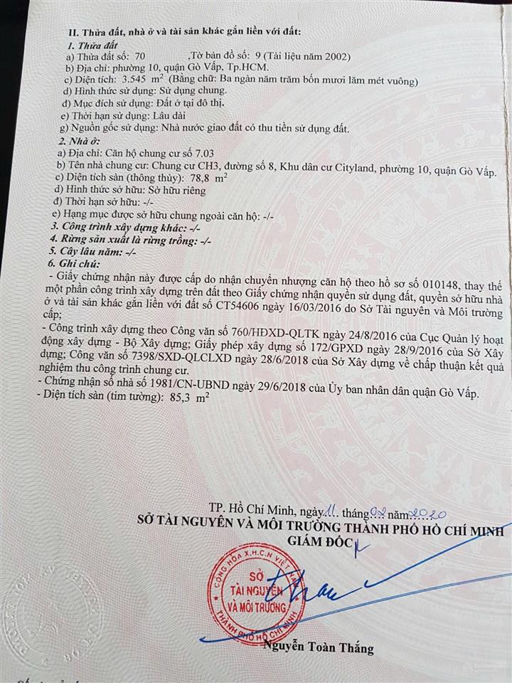 Bán chung cư 2pn cityland park hills, phường 10, gò vấp giá rẻ